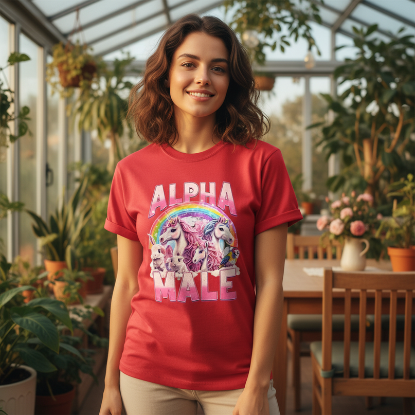 unicorn swim shirt - in-use