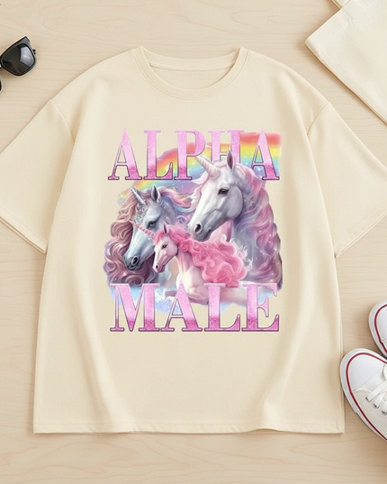 unicorn t shirt men - flat-lay