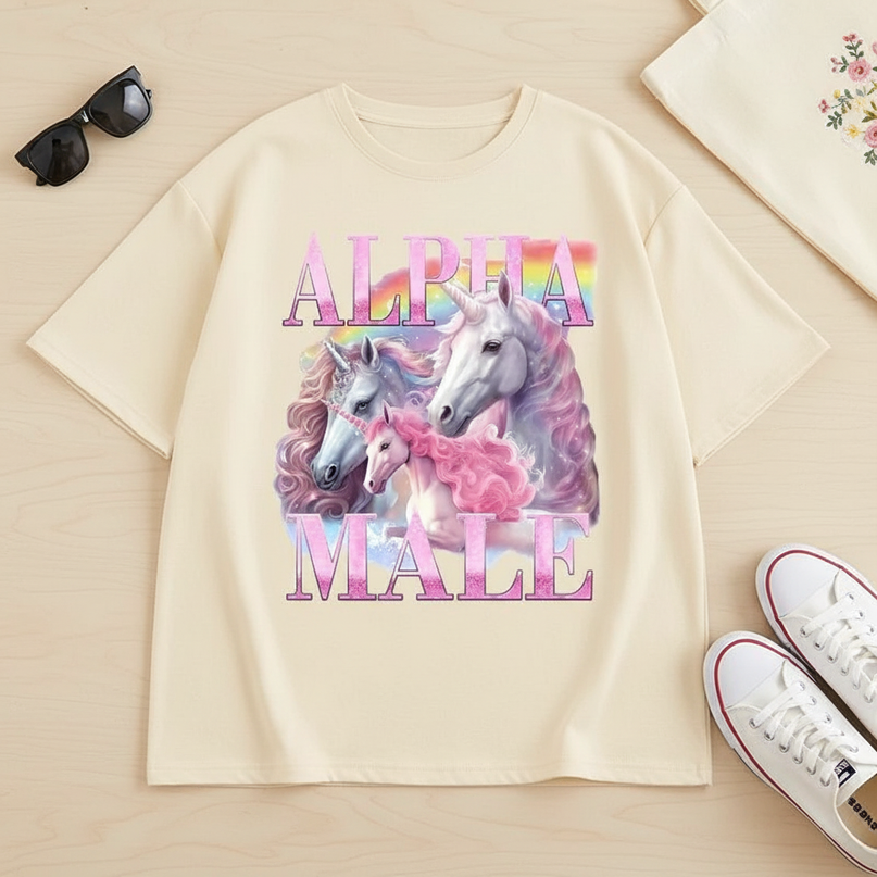 unicorn t shirt men - flat-lay