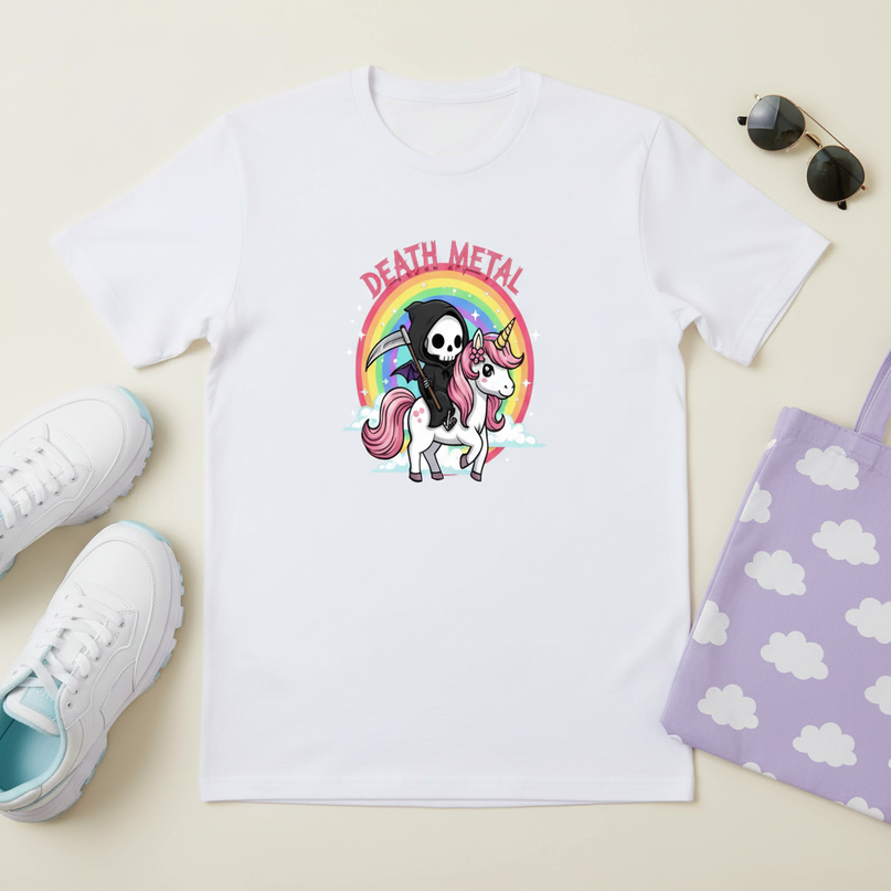 unicorn t shirt mens - flat-lay