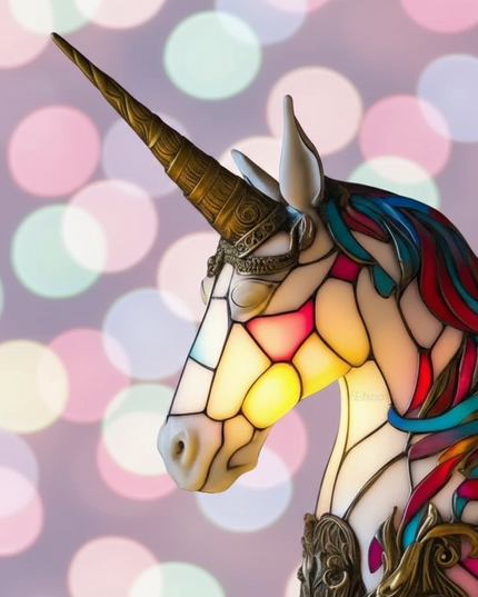 unicorn table lamp - detail