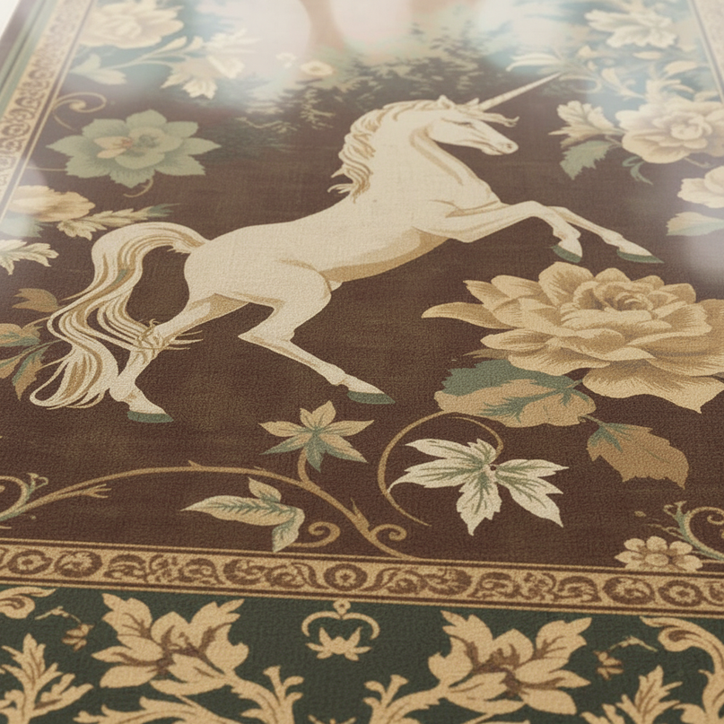 unicorn tapestry rug - detail