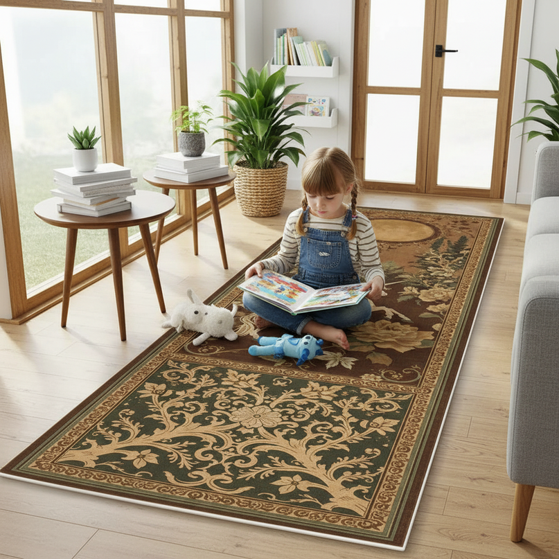 unicorn tapestry rug - in-use