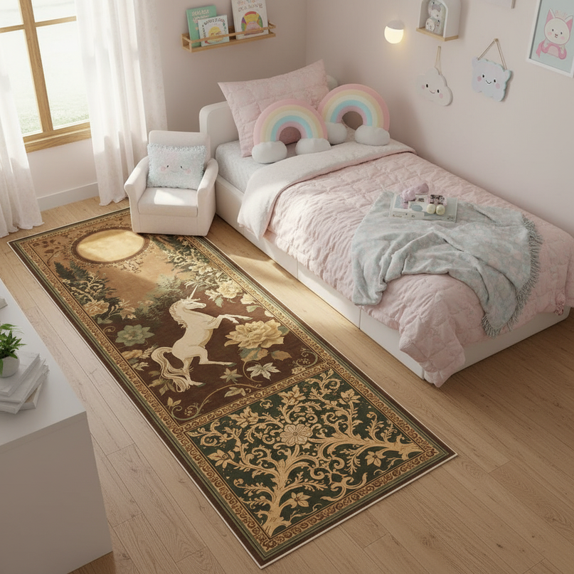 unicorn tapestry rug - lifestyle