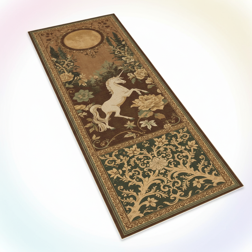 unicorn tapestry rug - white-bg