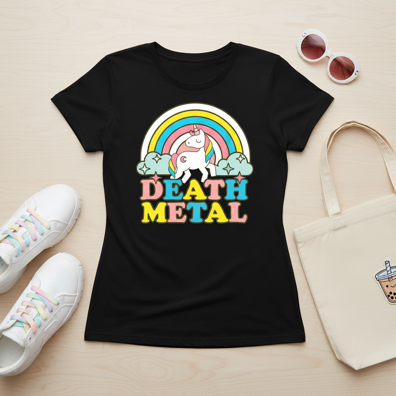 unicorn tee shirts adults - flat-lay