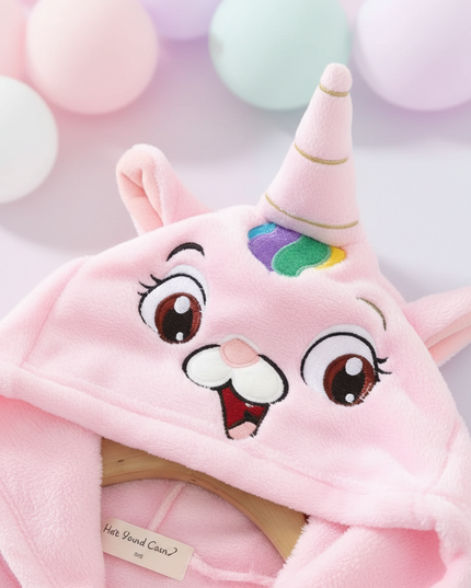 unicorn terry robe - detail