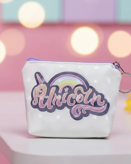 unicorn text print purse - lifestyle