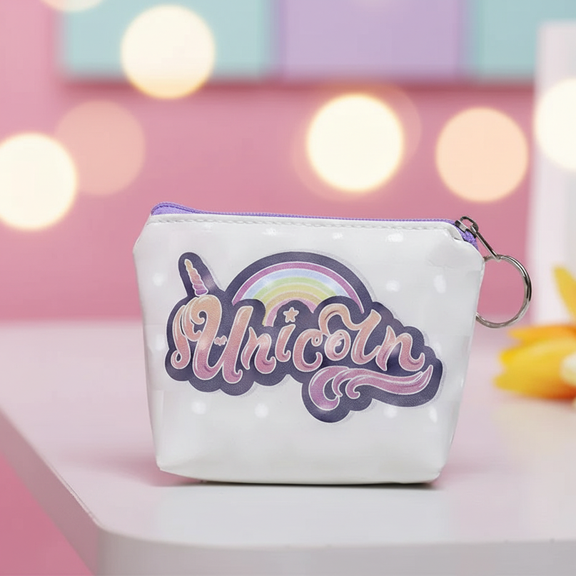 unicorn text print purse - lifestyle