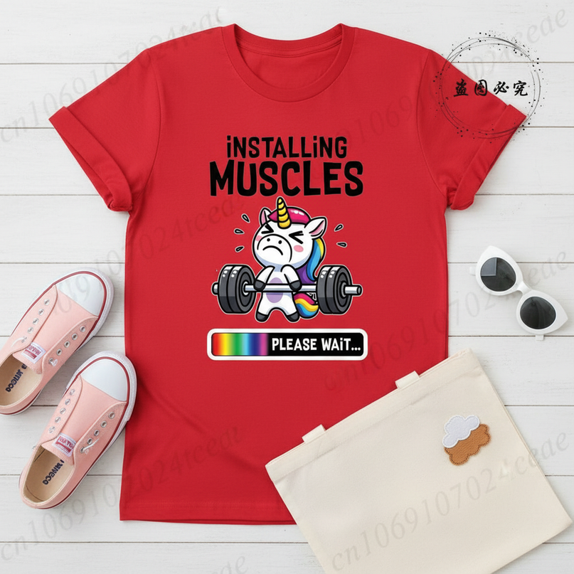 unicorn theme park shirt - flat-lay