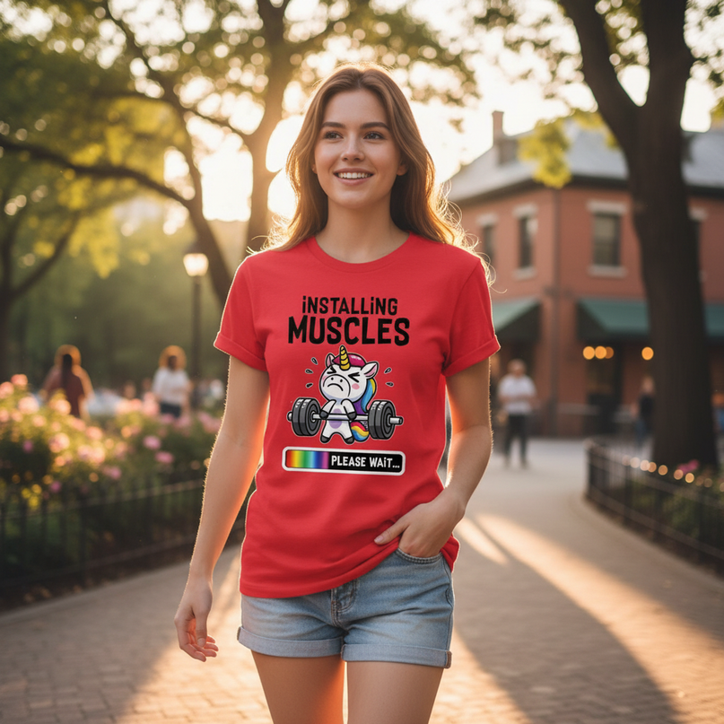 unicorn theme park shirt - in-use