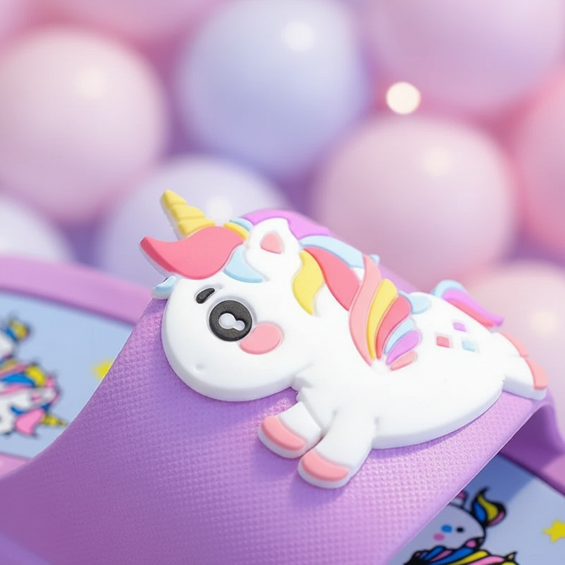 unicorn thick sole slippers - detail