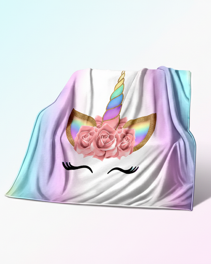 unicorn throw blanket - white-bg