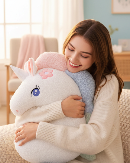 unicorn throw pillow - in-use