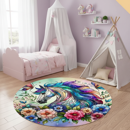unicorn throw rug - lifestyle