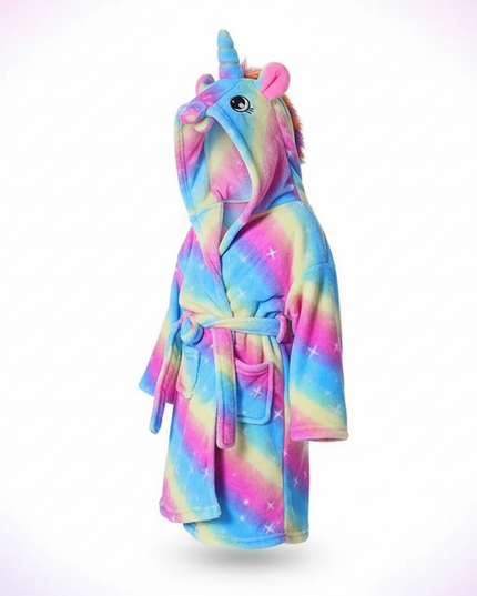 unicorn tie dye robe - white-bg