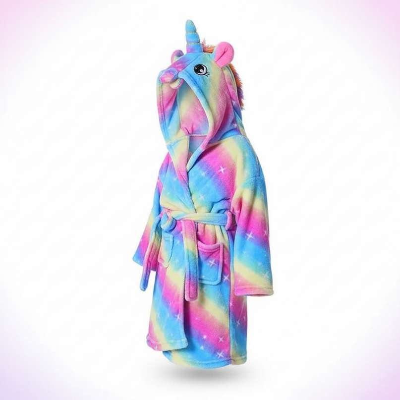 unicorn tie dye robe - white-bg