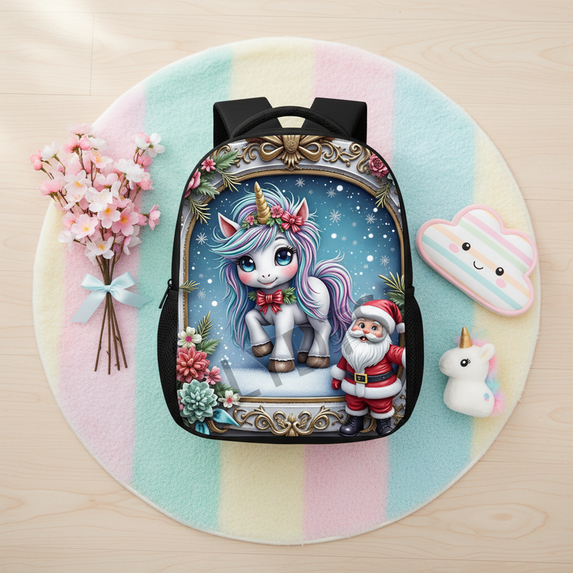 unicorn toddler bag kawaii print backpack - flat-lay