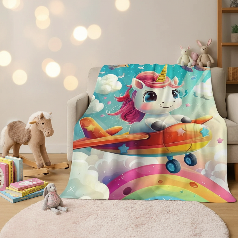 unicorn toddler blanket - lifestyle