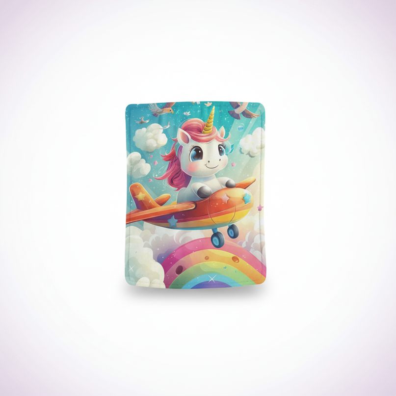 unicorn toddler blanket - white-bg