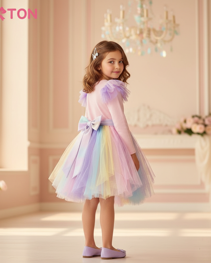 unicorn toddler dress - back