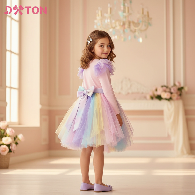 unicorn toddler dress - back