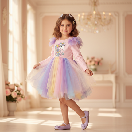 unicorn toddler dress - front