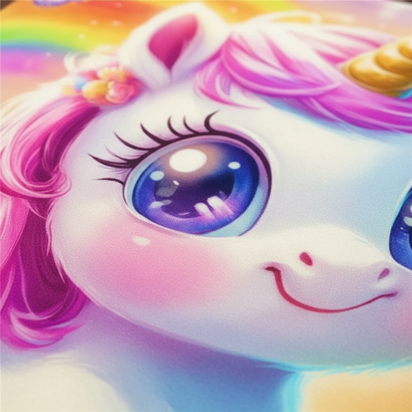 unicorn toddler rug - detail