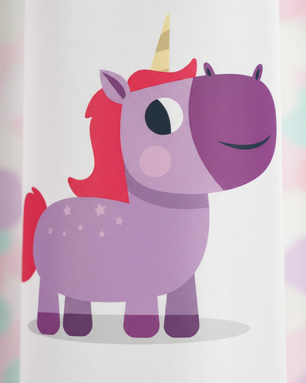 unicorn toddler shower curtain - detail