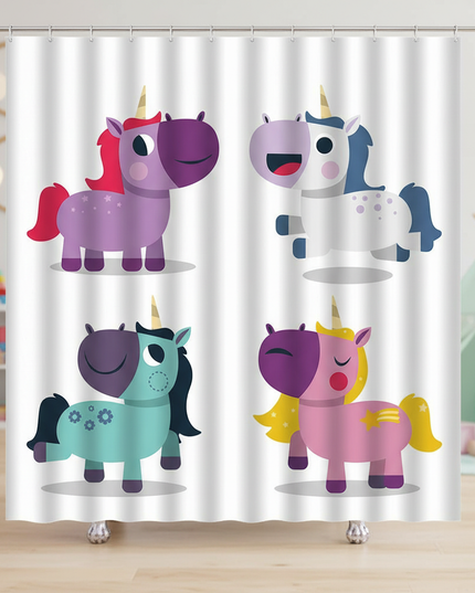 unicorn toddler shower curtain - lifestyle