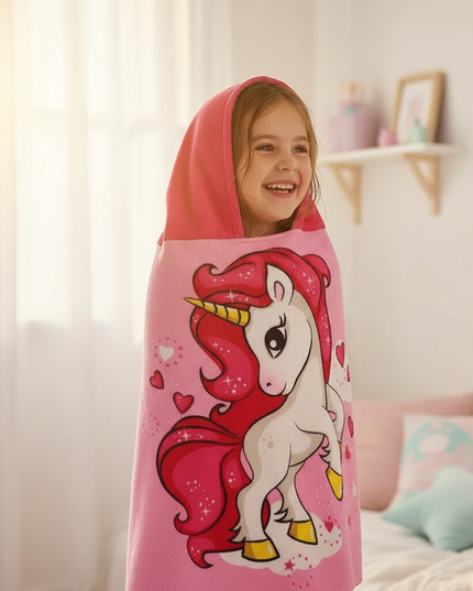 unicorn towel robe - in-use
