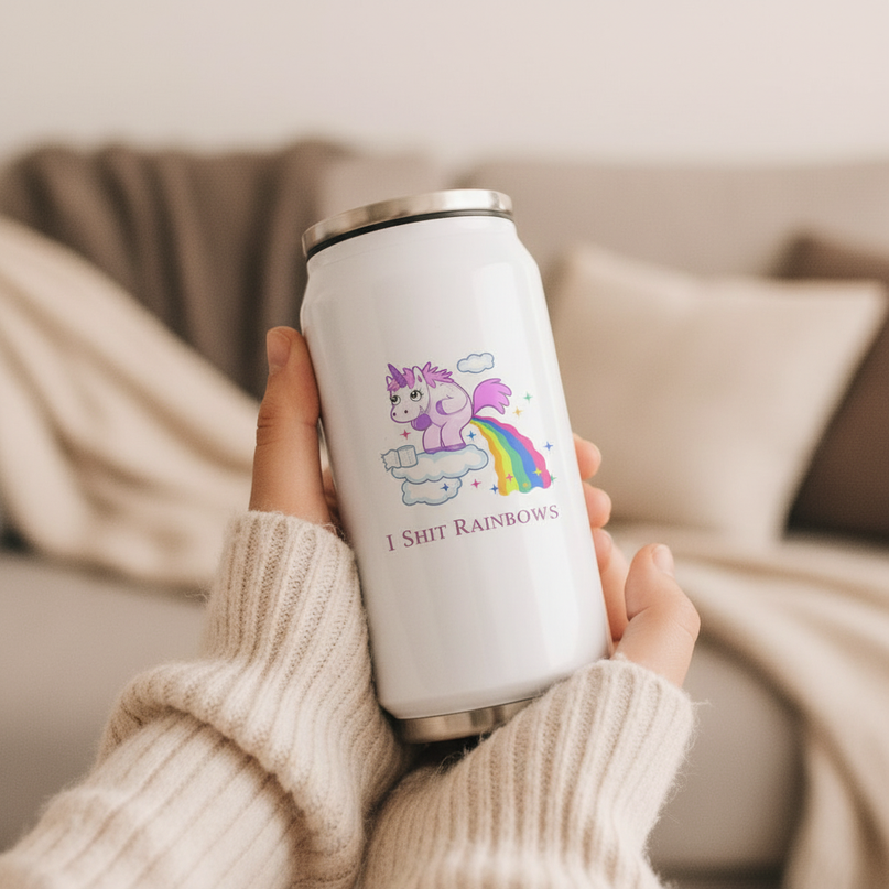 unicorn travel mug - in-use