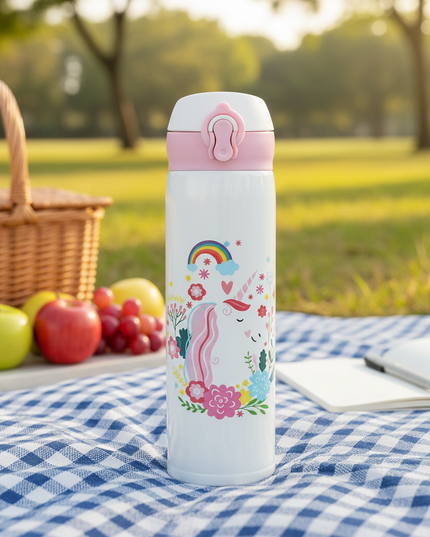 unicorn travel water bottle - lifestyle