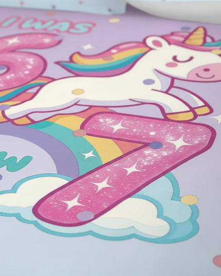 unicorn twin bed sheet set - detail