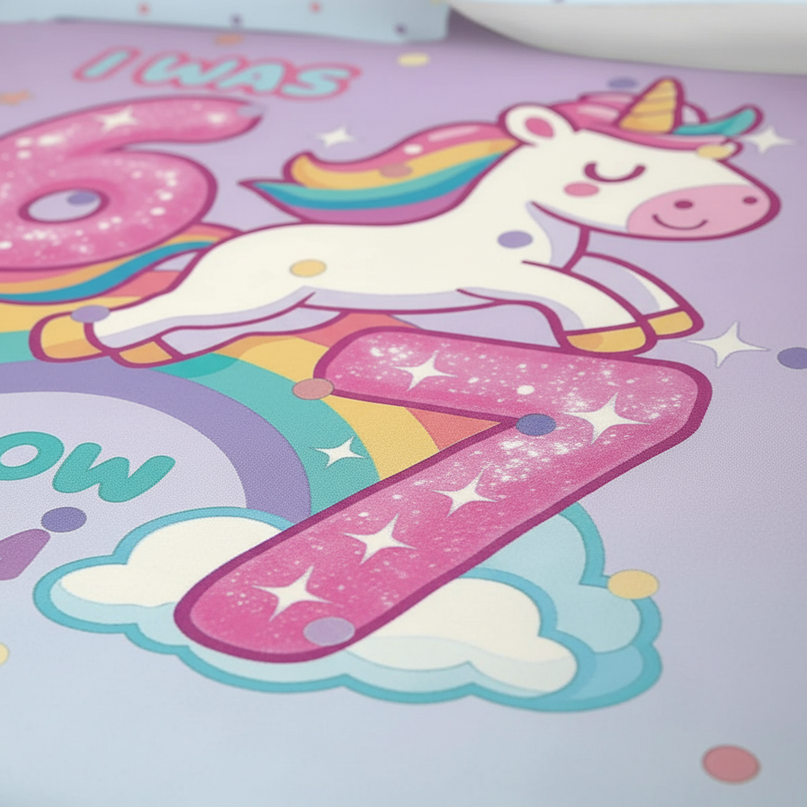 unicorn twin bed sheet set - detail
