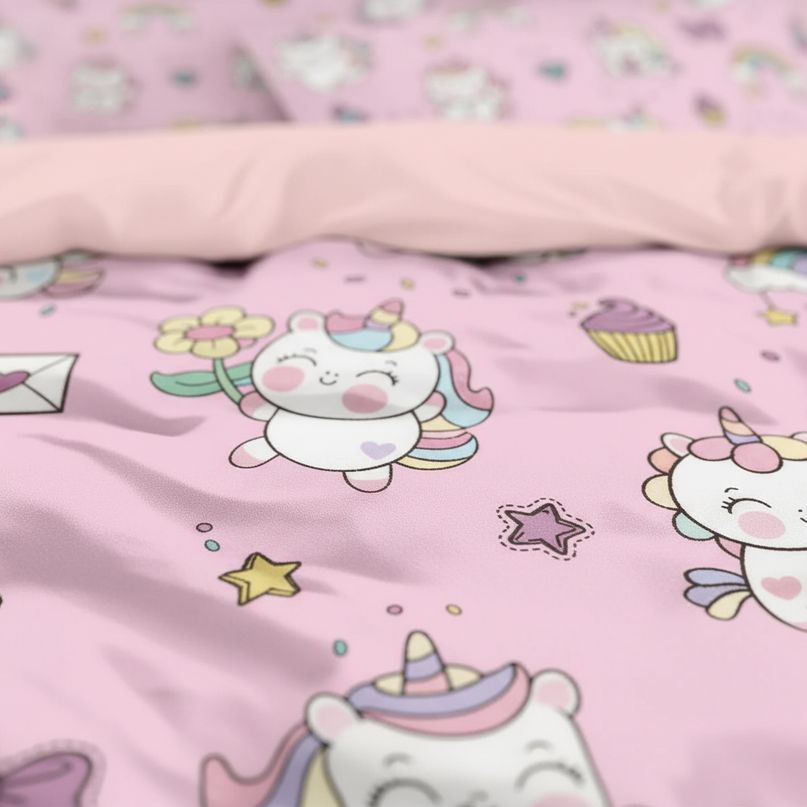 unicorn twin bedding set - detail