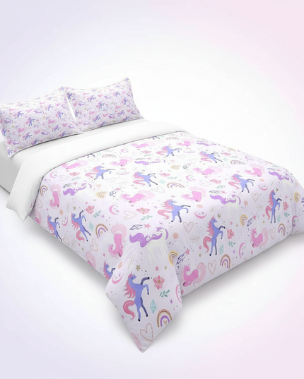 unicorn twin bedding - white-bg