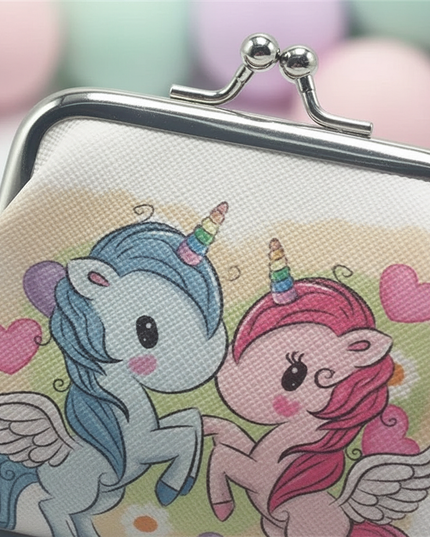 unicorn twin coin purse - detail
