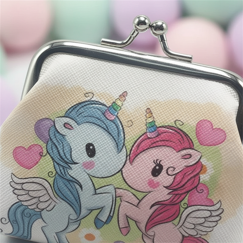 unicorn twin coin purse - detail