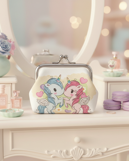 unicorn twin coin purse - lifestyle