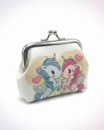 unicorn twin coin purse - white-bg