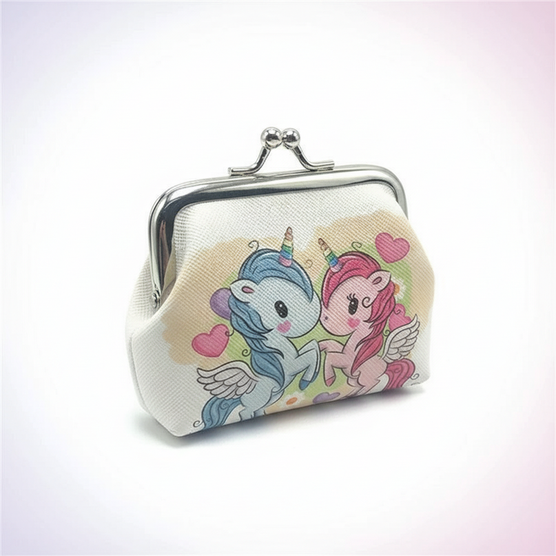 unicorn twin coin purse - white-bg