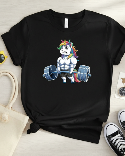 unicorn vacation shirt - flat-lay