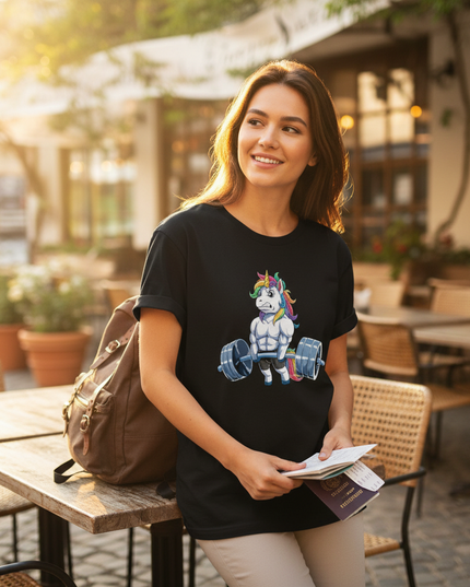 unicorn vacation shirt - in-use