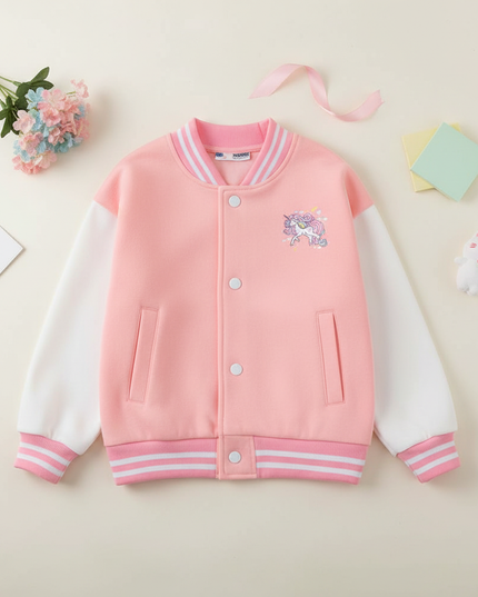 unicorn varsity jacket - flat-lay