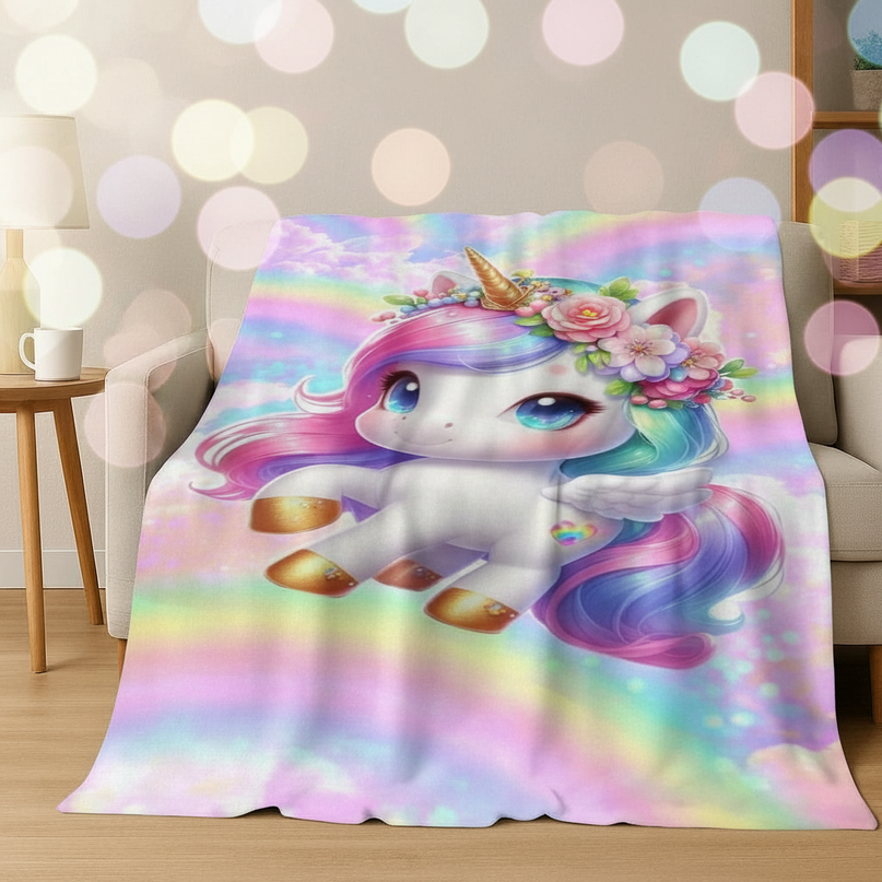 unicorn velvet blanket - lifestyle