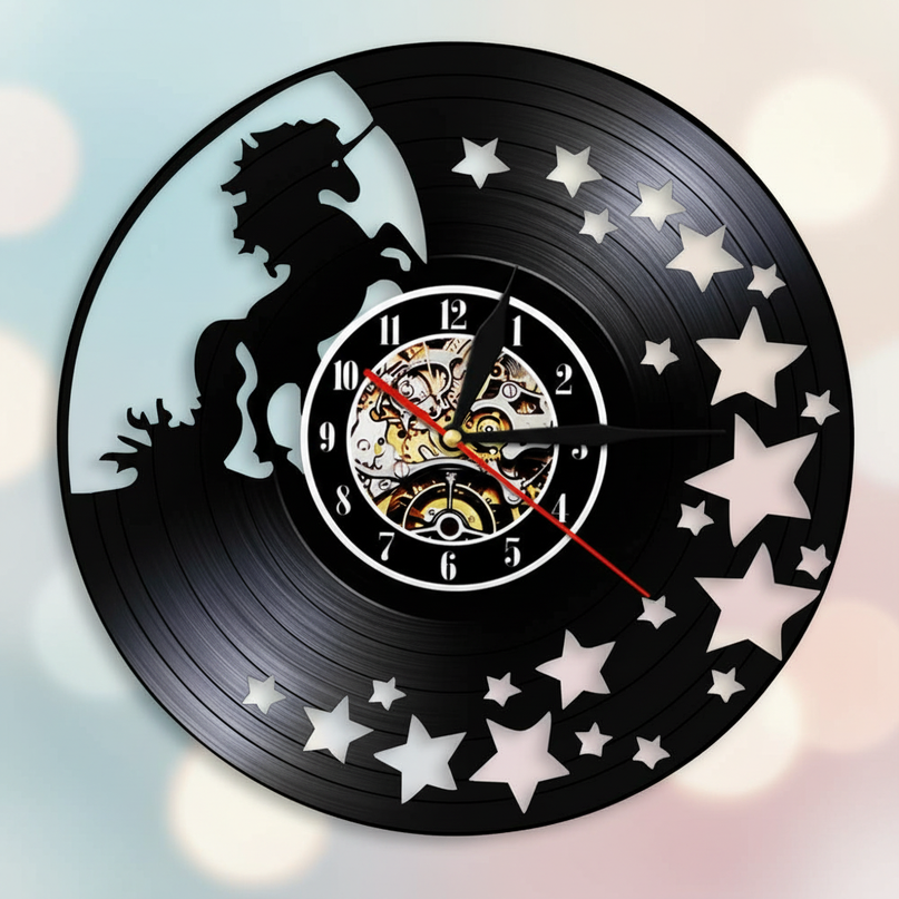 unicorn vinyl clock - lifestyle