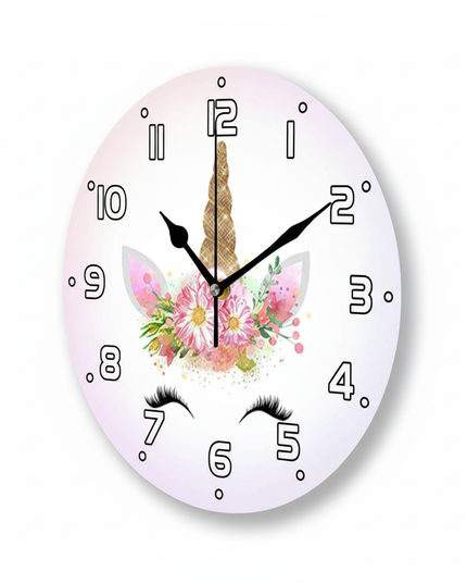unicorn wall clock decoration - white-bg