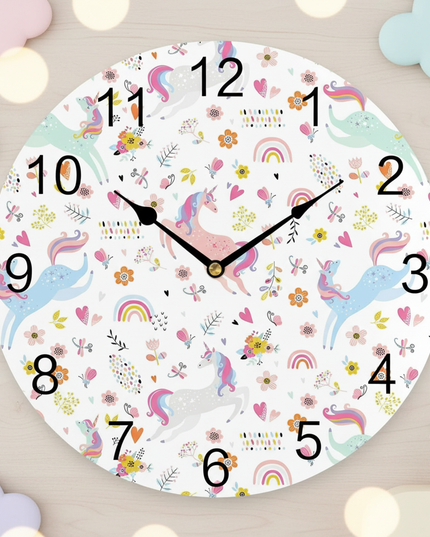unicorn wall clock for bedroom - lifestyle