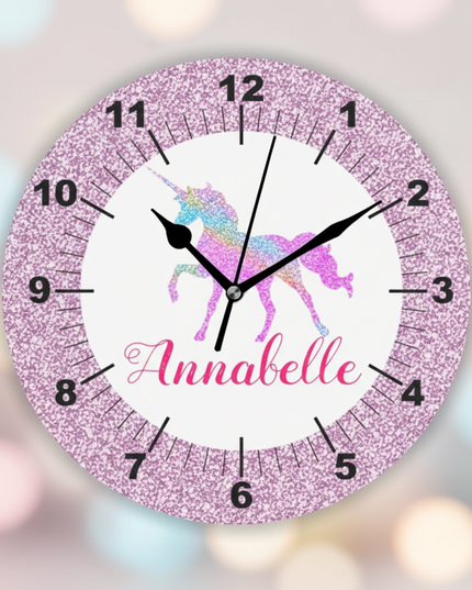 unicorn wall clock for girls bedroom - lifestyle
